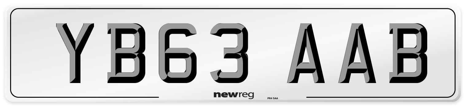 YB63 AAB Number Plate from New Reg
